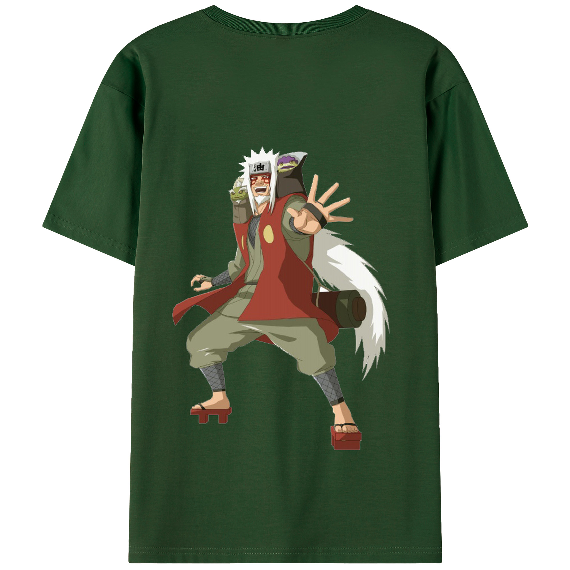 （画像用） NARUTO -ナルト- 自来也（じらいや） Jiraiya 綿100％半袖Tシャツ（背面プリント）